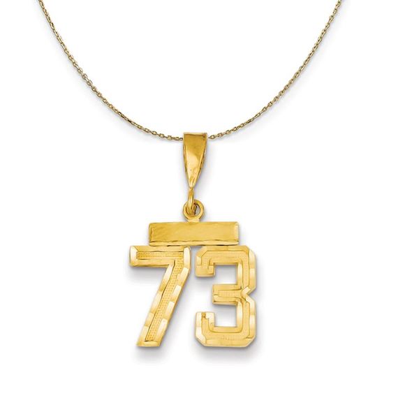 14k Yellow Gold Varsity Sm D/C Necklace Number 73 - 22 Inch